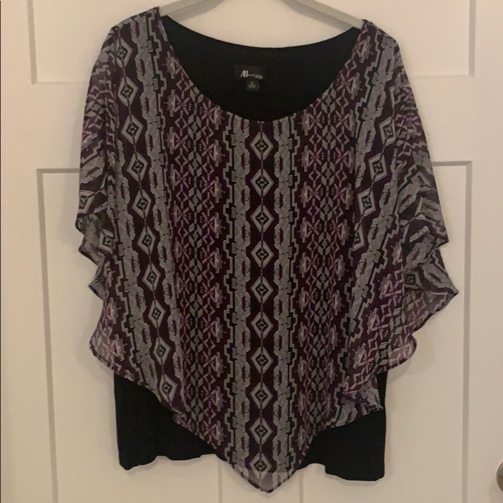 Black & Purple Blouse